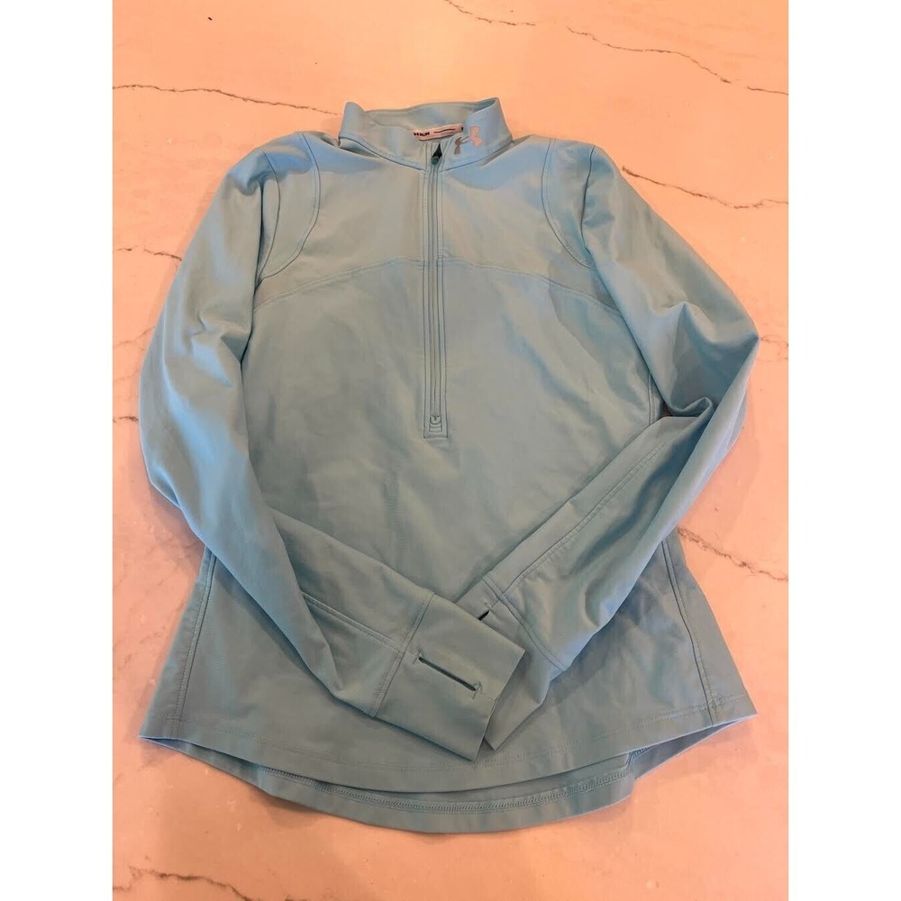 NWOT Under Armour Womens Pullover Fitted Half Zip Top Womens Size XS Light Blue
